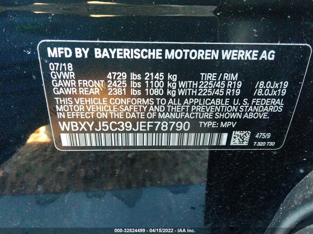 2018 BMW X2, VIN: WBXYJ5C39JEF78790