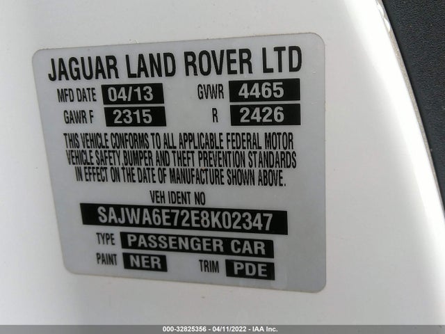 2014 Jaguar F-TYPE, VIN: SAJWA6E72E8K02347