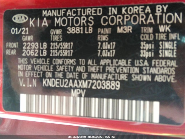 2021 KIA SELTOS S VIN: KNDEU2AAXM7203889