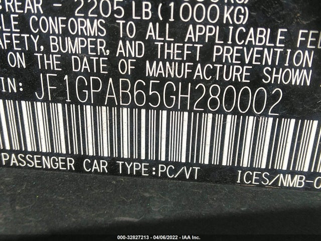 2016 Subaru Impreza, VIN: JF1GPAB65GH280002