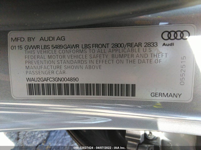 2016 Audi A7, VIN: WAU2GAFC3GN004890