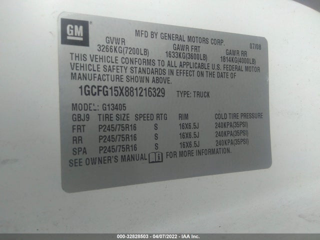 Chevrolet EXPRESS CARGO VAN 2008 1GCFG15X881216329 Image 10