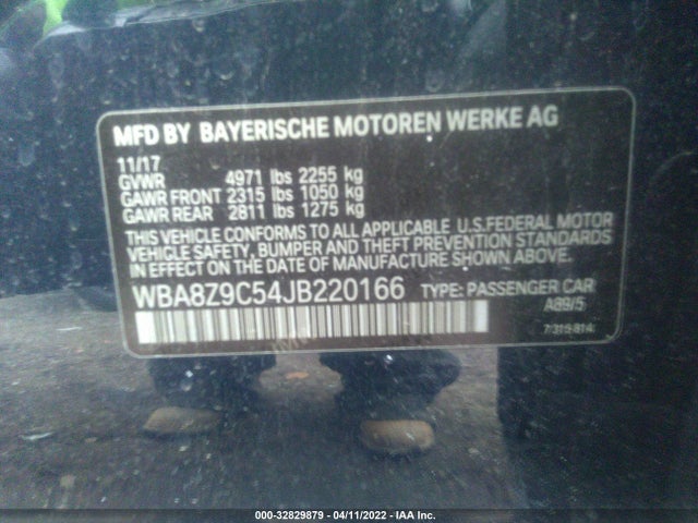2018 BMW 3 Series, VIN: WBA8Z9C54JB220166