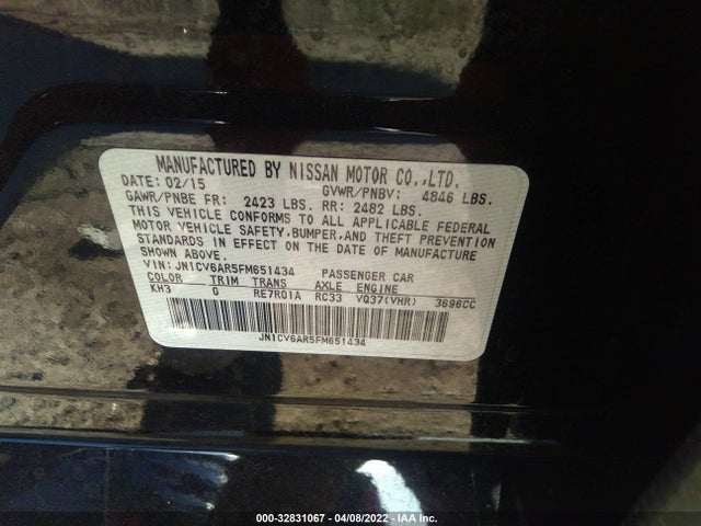 2015 Infiniti Q40, VIN: JN1CV6AR5FM651434