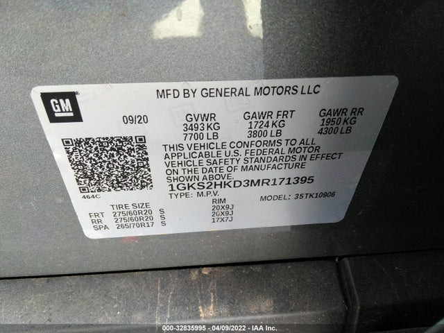 2021 GMC Yukon XL, VIN: 1GKS2HKD3MR171395