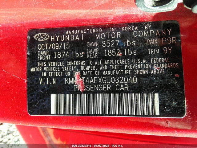 2016 Hyundai Accent, VIN: KMHCT4AEXGU032040