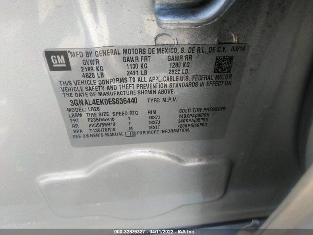 2014 Chevrolet Captiva Sport, VIN: 3GNAL4EK0ES636440