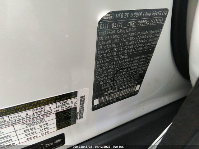 2021 Land Rover Range Rover Sport, VIN: SALWR2SE9MA769254