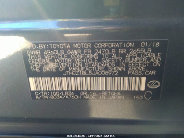 2018 Lexus GS, VIN: JTHCZ1BL8JA008972