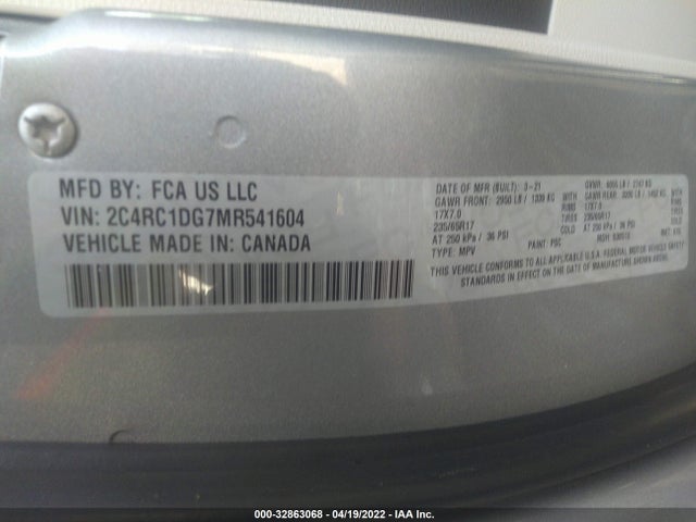 2021 Chrysler Voyager, VIN: 2C4RC1DG7MR541604