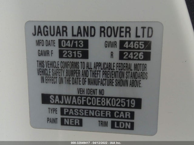 2014 Jaguar F-TYPE, VIN: SAJWA6FC0E8K02519