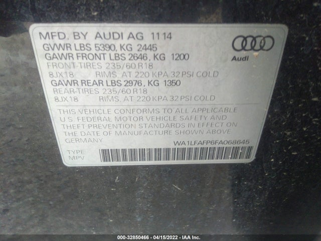 Audi Q5 2.0t Premium 2015 WA1LFAFP6FA068645 Image 9