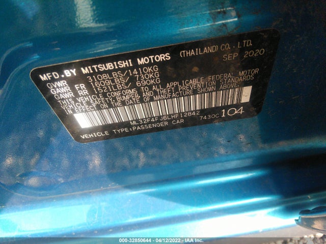 ML32F4FJ6LHF12842 Mitsubishi Mirage G4 Se/le