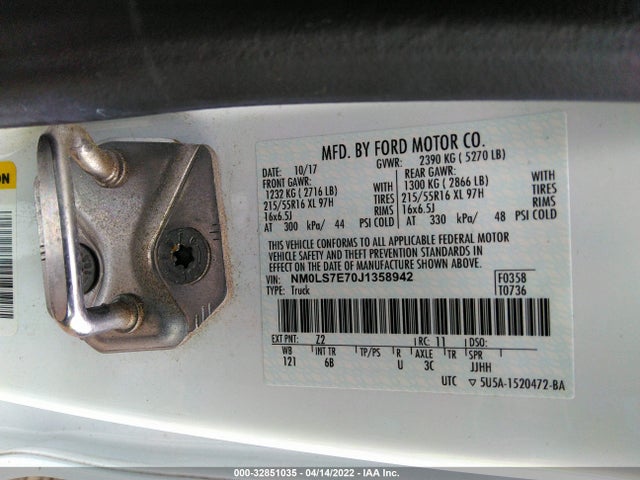 2018 Ford Transit Connect, VIN: NM0LS7E70J1358942