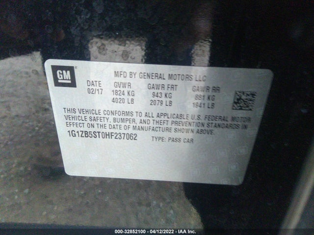 Chevrolet MALIBU LS 2017 1G1ZB5ST0HF237062 Image 9