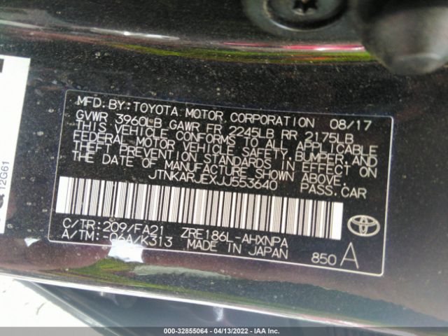 JTNKARJEXJJ553640 Toyota COROLLA IM