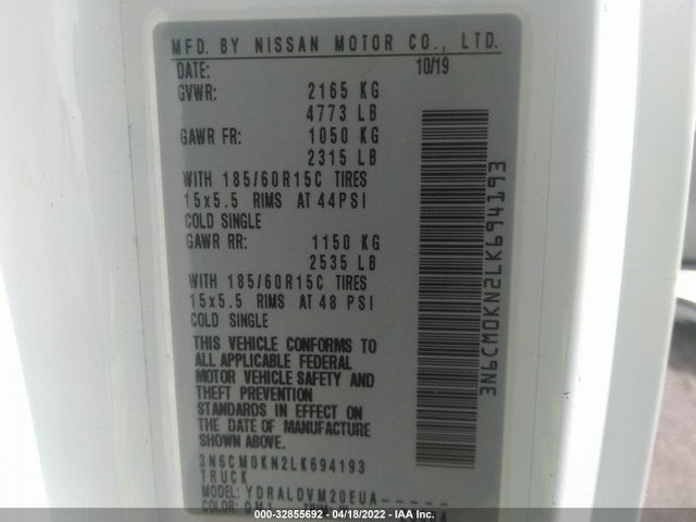 2020 Nissan NV 200, VIN: 3N6CM0KN2LK694193