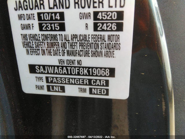 2015 Jaguar F-TYPE, VIN: SAJWA6AT0F8K19068