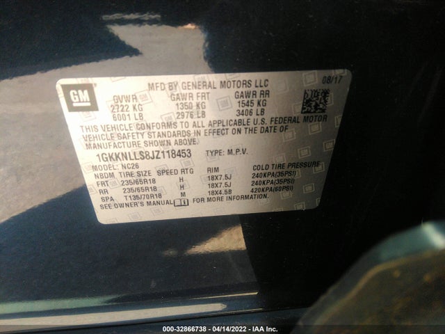2018 GMC Acadia, VIN: 1GKKNLLS8JZ118453