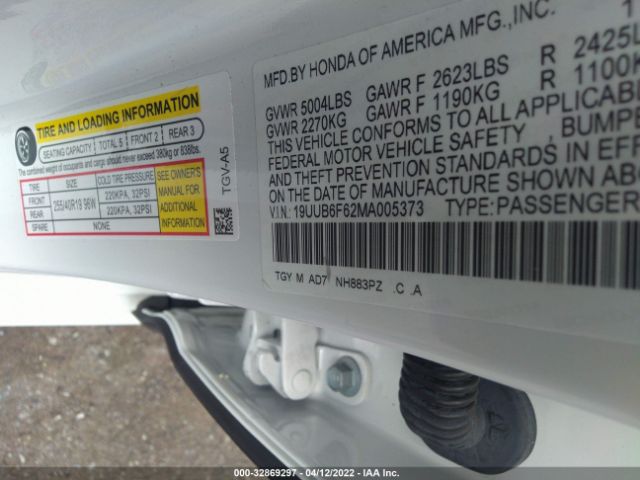 19UUB6F62MA005373 Acura Tlx W/advance Package
