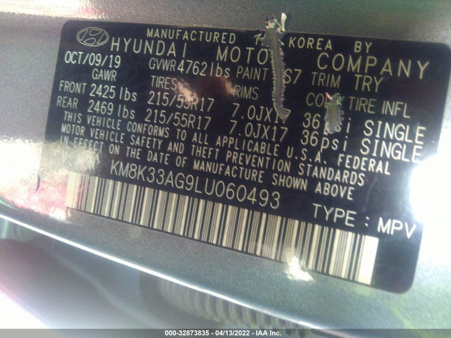 2020 Hyundai Kona, VIN: KM8K33AG9LU060493