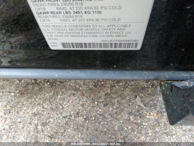 2017 Audi Q3, VIN: WA1JCCFS2HR007555