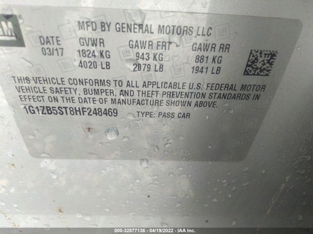 Chevrolet MALIBU LS 2017 1G1ZB5ST8HF248469 Image 9