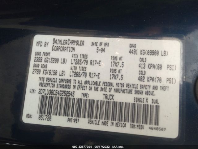 3D7LU38C54G252545 Dodge Ram 3500 Slt