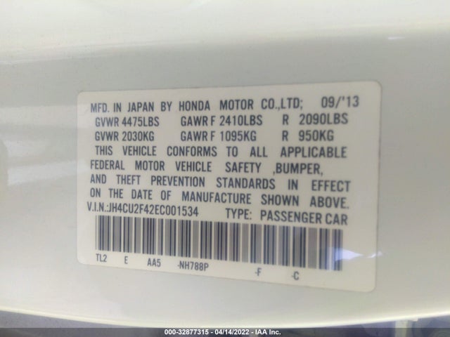 2014 Acura TSX, VIN: JH4CU2F42EC001534