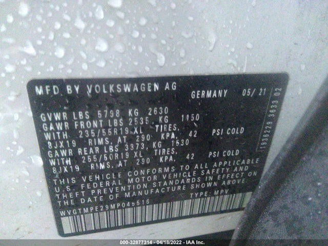 2021 Volkswagen ID.4, VIN: WVGTMPE29MP045516