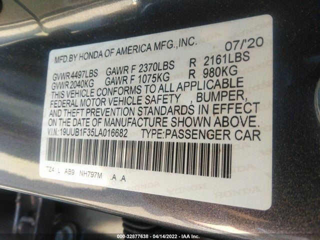 Acura TLX 2020 19UUB1F35LA016682 Image 10