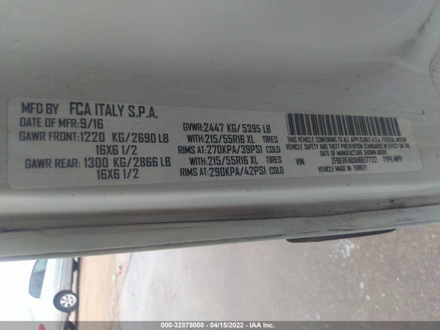 2017 Ram Promaster City, VIN: ZFBERFABXH6E17722