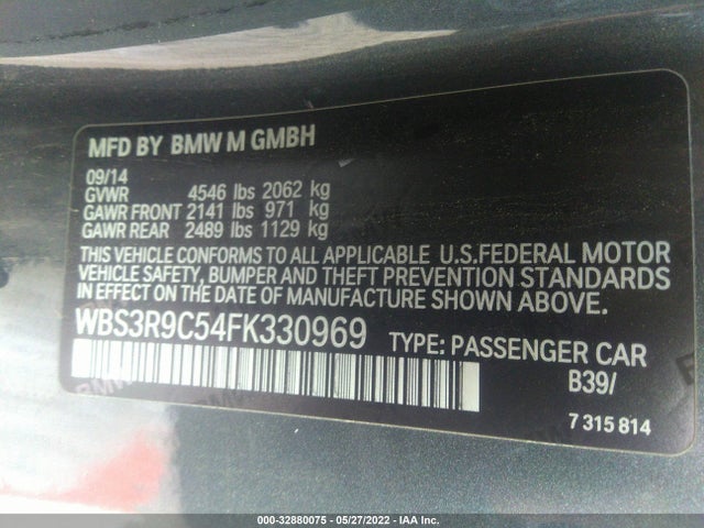 2015 BMW M4, VIN: WBS3R9C54FK330969