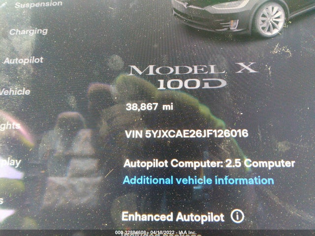 2018 Tesla Model X, VIN: 5YJXCAE26JF126016