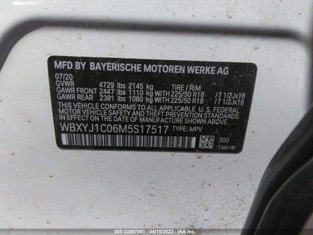2021 BMW X2, VIN: WBXYJ1C06M5S17517