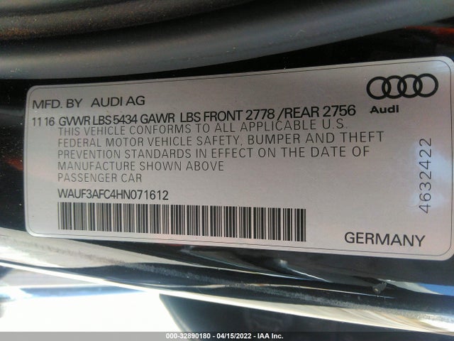 2017 Audi A6, VIN: WAUF3AFC4HN071612
