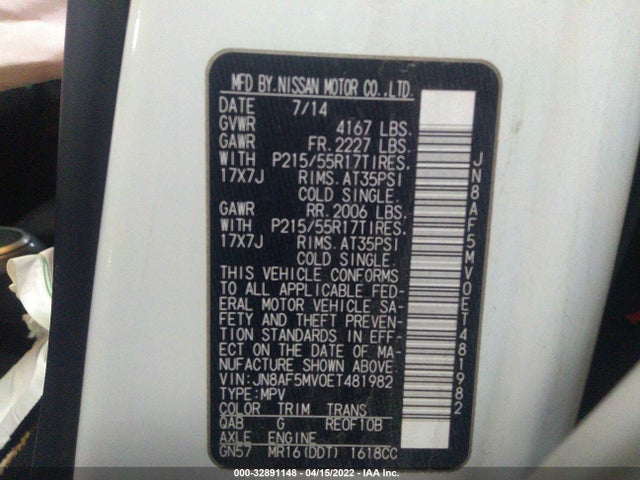 2014 Nissan Juke, VIN: JN8AF5MV0ET481982