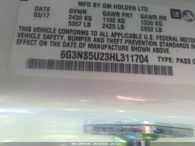 2017 Chevrolet Caprice, VIN: 6G3NS5U23HL311704