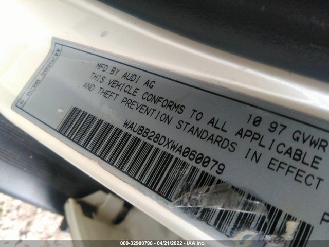 1998 AUDI A4 VIN: WAUBB28DXWA060079