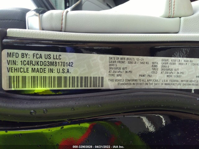 2021 Jeep Grand Cherokee, VIN: 1C4RJKDG3M8170142