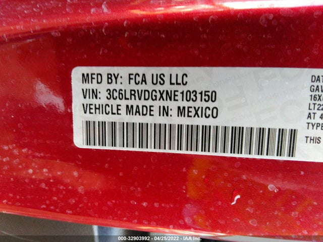 3C6LRVDGXNE103150 RAM Promaster Cargo Van