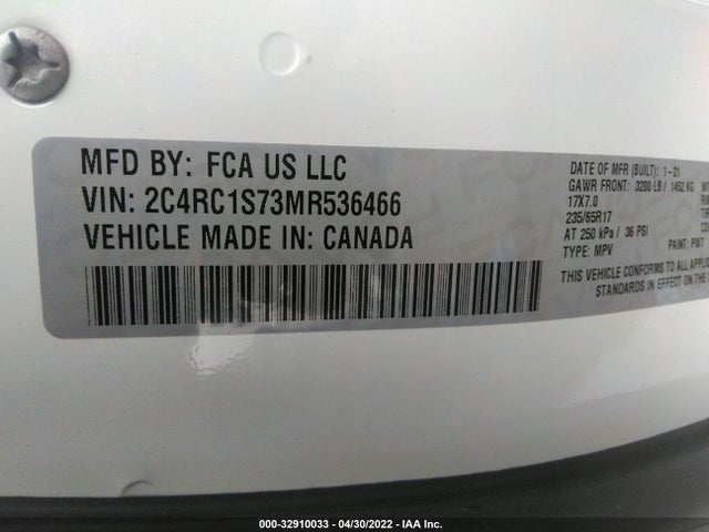 2021 Chrysler Pacifica Hybrid, VIN: 2C4RC1S73MR536466