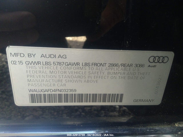 2015 Audi A8, VIN: WAUJGAFD4FN032359