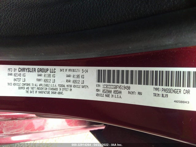 1C3CCCCG8FN519490 Chrysler 200 C