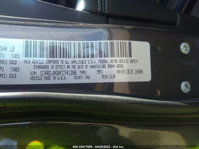 1C4RDJAG0FC741396 Dodge Durango Sxt
