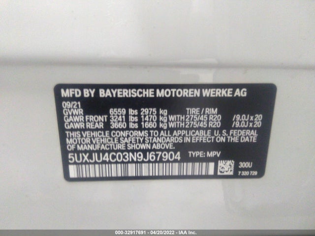 BMW X5 M50i 2022 5UXJU4C03N9J67904 Image 9