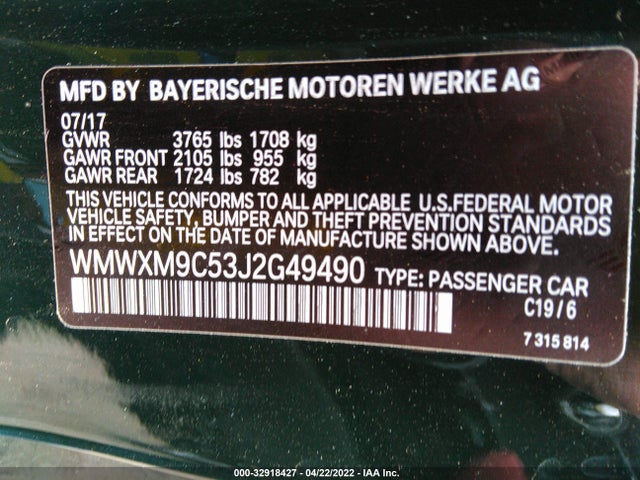 2018 Mini Cooper, VIN: WMWXM9C53J2G49490
