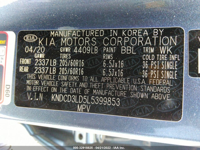 2020 Kia Niro, VIN: KNDCD3LD5L5399853
