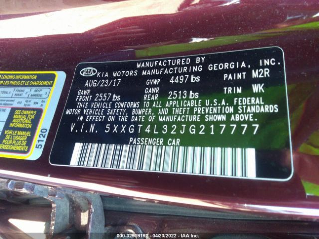 5XXGT4L32JG217777 KIA Optima Lx