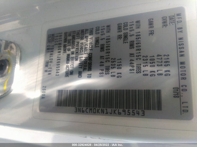 Nissan Nv200 Compact Cargo S 2018 3N6CM0KN1JK695543 Image 10
